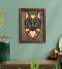 BK Home Kurt Tasarımlı Doğal Masif Ahşap Çerçeveli Tablo 45x65cm-2