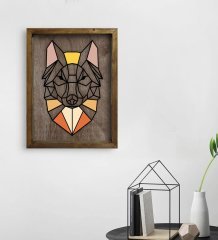 BK Home Kurt Tasarımlı Doğal Masif Ahşap Çerçeveli Tablo 45x65cm-2