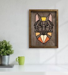 BK Home Kurt Tasarımlı Doğal Masif Ahşap Çerçeveli Tablo 45x65cm-2