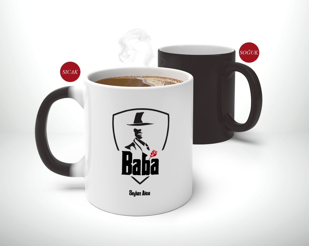 Kişiye Özel Babalar Günü Hediyesi Baba Godfather Tasarımlı Sihirli Kupa Bardak-15