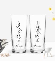 Kişiye Özel Şerefine Sağlığına Tasarımlı 2’li Rakı Bardağı ve Meze Tabaklı Doğal Masif Ahşap Servis Sunum Tepsisi Model 1
