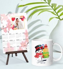 BK Gift Kişiye Özel Yılbaşı Tasarımlı Kupa Bardak ve 13x18cm Fotoğraf Kartlı Şövaleli 2023 Takvim Hediye Seti-21