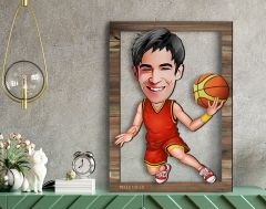 BK Gift Kişiye Özel Basketbolcu Karikatürlü 3D Ahşap Tablo, Sevgiliye Hediye, Arkadaşa Hediye, Yıl Dönümü Hediyesi, Doğum Günü Hediyesi-1