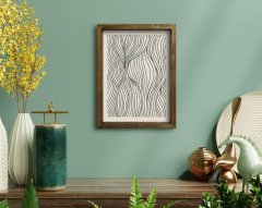 BK Home Doğal Masif Ahşap Çerçeveli Tablo 45x65cm-43