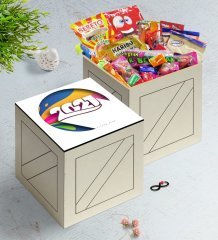 BK Gift Kişiye Özel 2023 Mutlu Yıllar Ahşap Kutuda Nostaljik Lezzetler Hediye Seti-10