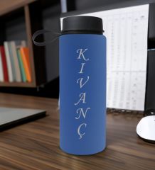 BK Gift Kişiye Özel İsimli Mavi Renkli Cam Matara 500ml, Sevgiliye, Arkadaşa Hediye, İsimli Cam Matara, Ofis Hediyesi