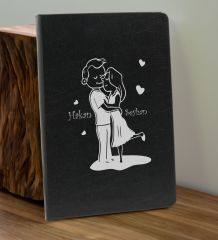 BK Gift Sevgiliye Özel İsimli Siyah Defter ve Kırmızı Cam Matara Hediye Seti-5, Sevgiliye Hediye, Sevgililer Günü, Yeni İş Hediyesi