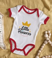 BK Kids Little Princess Tasarımlı Kırmızı Bebek Body Zıbın-1
