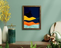 BK Home Doğal Masif Ahşap Çerçeveli Tablo 45x65cm-42