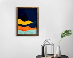 BK Home Doğal Masif Ahşap Çerçeveli Tablo 45x65cm-42