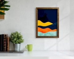 BK Home Doğal Masif Ahşap Çerçeveli Tablo 45x65cm-42