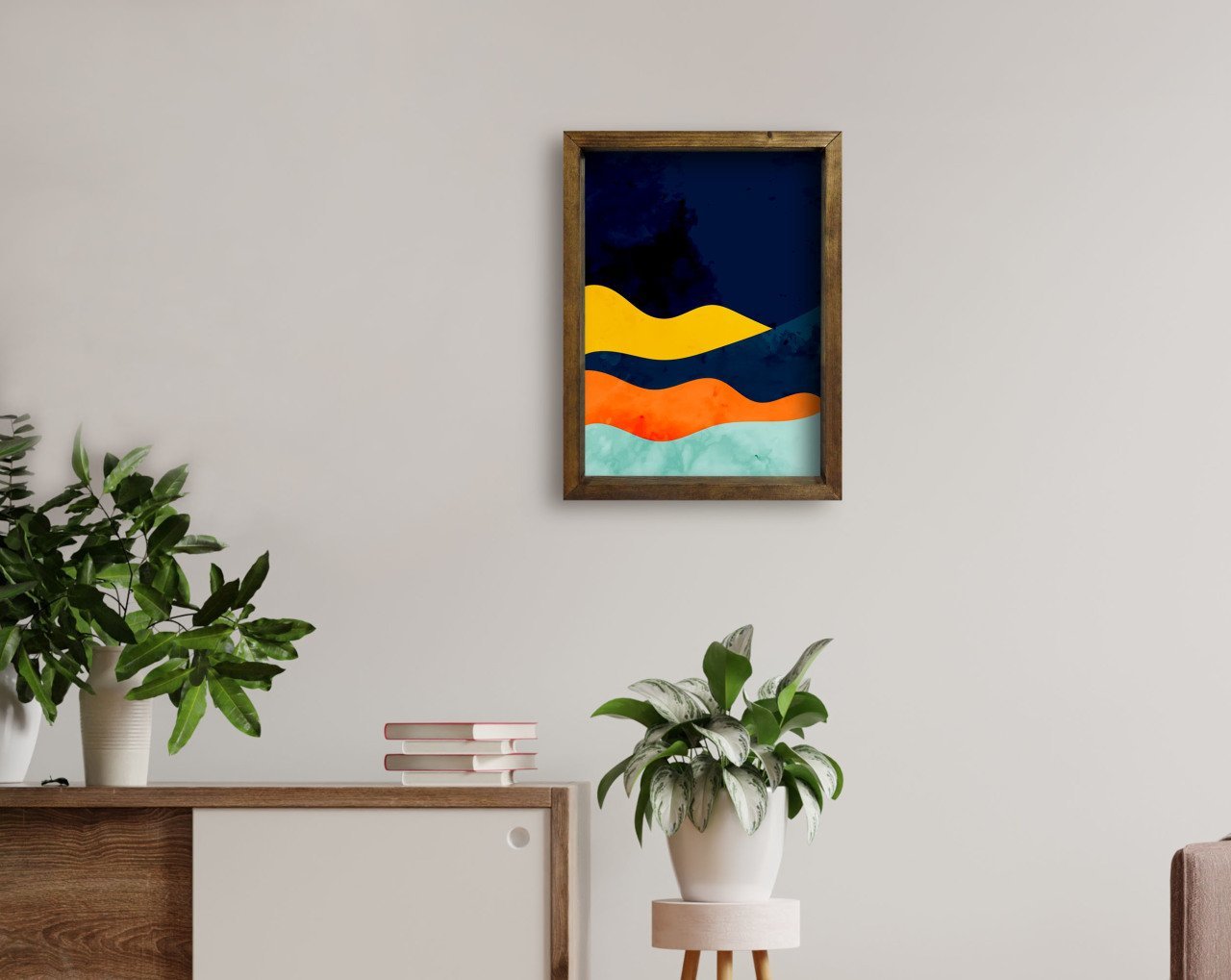 BK Home Doğal Masif Ahşap Çerçeveli Tablo 45x65cm-42