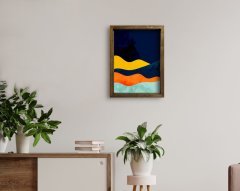 BK Home Doğal Masif Ahşap Çerçeveli Tablo 45x65cm-42