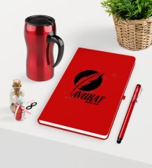 Kişiye Özel Avukat Temalı Kırmızı Defter Kalem ve Termos Mug Seti  - 12