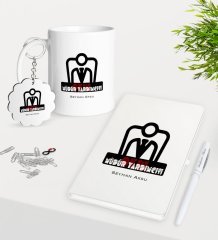 Kişiye Özel Okul Müdür Yardımcısı Kupa Anahtarlık Beyaz Defter Kalem Hediye Seti-1