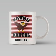 Kişiye Özel Yavru Kartal Tasarımlı Beyaz Kupa Bardak - 1