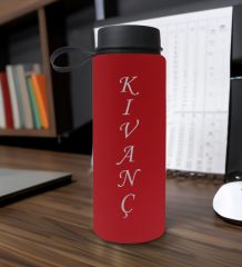 BK Gift Kişiye Özel İsimli Kırmızı Renkli Cam Matara 500ml, Sevgiliye, Arkadaşa Hediye, İsimli Cam Matara, Ofis Hediyesi