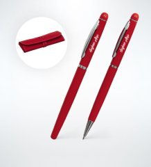 Kişiye Özel Deri Kılıflı Metal Roller & Tükenmez Kalem Seti