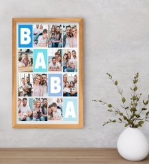 Kişiye Özel Baba Temalı Dekoratif Retro Ahşap Çerçeveli Tablo-1