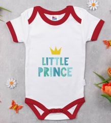 BK Kids Little Prince Tasarımlı Kırmızı Bebek Body Zıbın-1