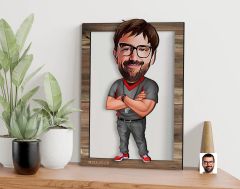 BK Gift Kişiye Özel Antrenör Karikatürlü 3D Ahşap Tablo, Sevgiliye Hediye, Arkadaşa Hediye, Yıl Dönümü Hediyesi, Doğum Günü Hediyesi-2