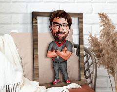 BK Gift Kişiye Özel Antrenör Karikatürlü 3D Ahşap Tablo, Sevgiliye Hediye, Arkadaşa Hediye, Yıl Dönümü Hediyesi, Doğum Günü Hediyesi-2