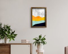 BK Home Doğal Masif Ahşap Çerçeveli Tablo 45x65cm-41