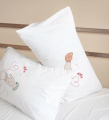 BK Gift Sevgili Tasarımlı Pamuklu 2’li Yastık Kılıfı Seti-12 50x70cm , Sevgiliye Hediye, Ev Hediyesi, Tasarım Ev Tekstili