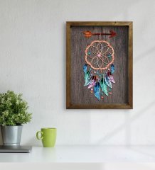 BK Home Rüya Kapanı Tasarımlı Doğal Masif Ahşap Çerçeveli Tablo 45x65cm-1