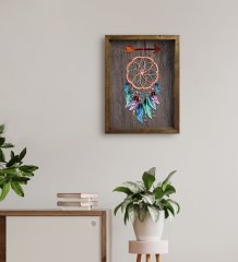 BK Home Rüya Kapanı Tasarımlı Doğal Masif Ahşap Çerçeveli Tablo 45x65cm-1