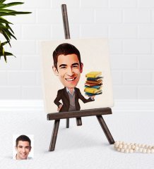 Kişiye Özel Erkek Öğretmen Karikatürlü Şovaleli Doğal Taş-8