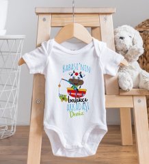 BK Kids İsimli Babasının Balıkçı Arkadaşı Tasarımlı Bebek Body Zıbın - Model 1
