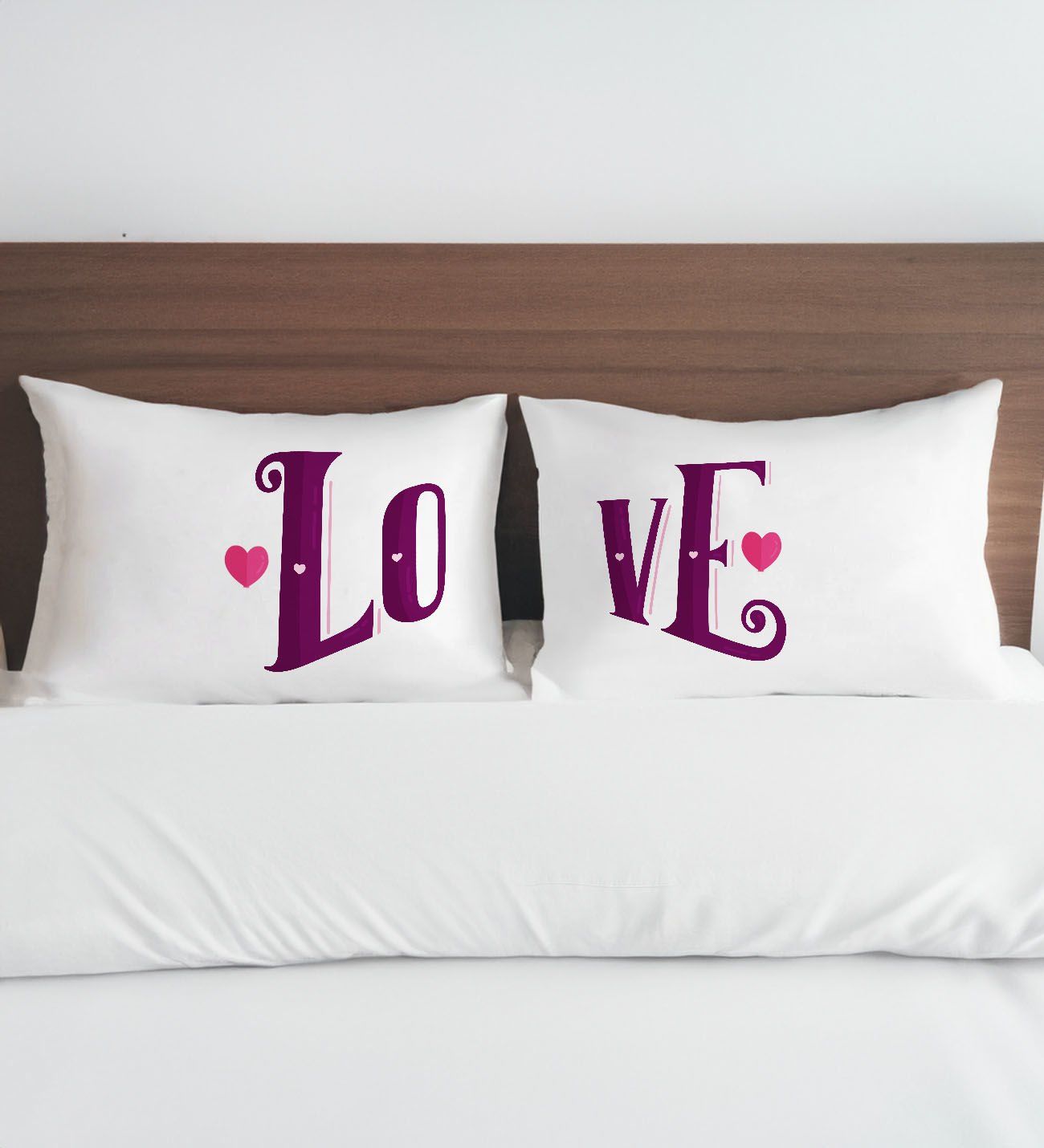 BK Gift Sevgili Tasarımlı Pamuklu 2’li Yastık Kılıfı Seti-11 50x70cm , Sevgiliye Hediye, Ev Hediyesi, Tasarım Ev Tekstili