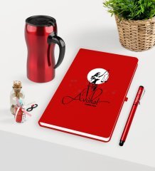 Kişiye Özel Avukat Temalı Kırmızı Defter Kalem ve Termos Mug Seti  - 10