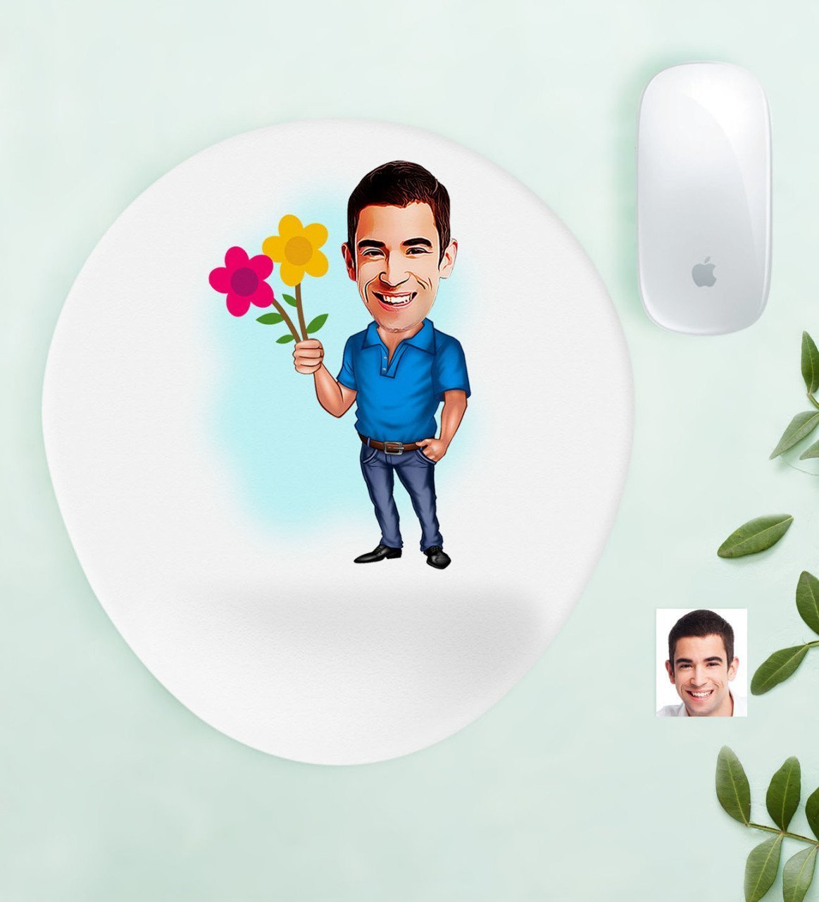 Kişiye Özel Bay Karikatürlü Bilek Destekli Mouse Pad-1