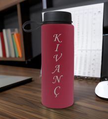 BK Gift Kişiye Özel İsimli Fuşya Renkli Cam Matara 500ml, Sevgiliye, Arkadaşa Hediye, İsimli Cam Matara, Ofis Hediyesi