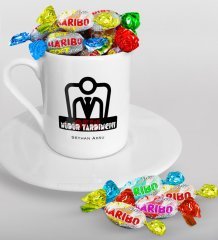 Kişiye Özel Okul Müdür Yardımcısı Türk Kahvesi Fincanı ve Haribo Şeker Hediye Seti-1