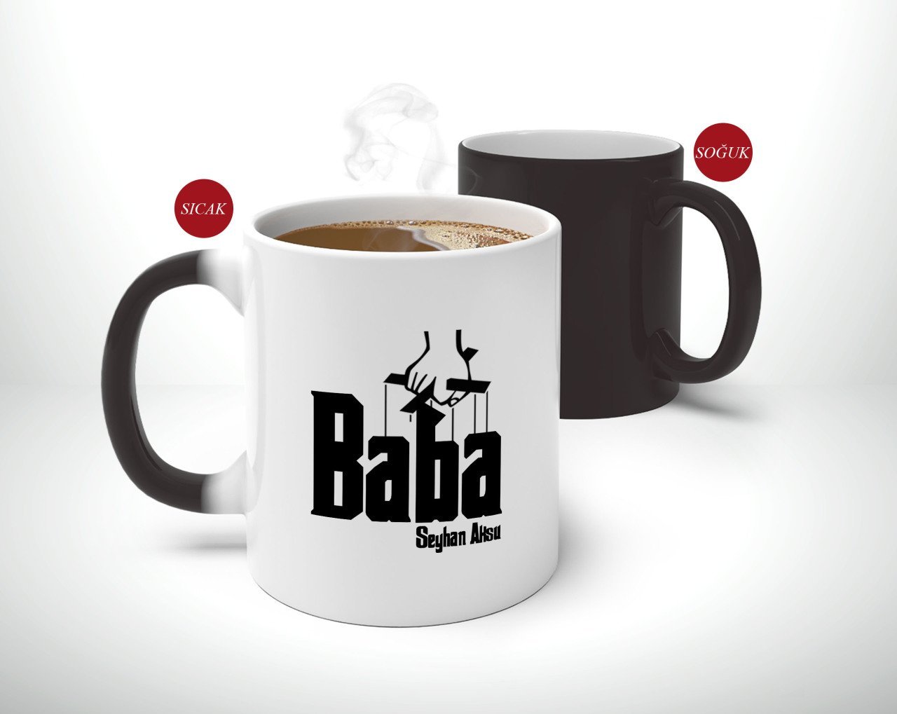 Kişiye Özel Babalar Günü Hediyesi Baba Godfather Tasarımlı Sihirli Kupa Bardak-5