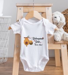 BK Kids İsimli Babasının Balı Tasarımlı Bebek Body Zıbın - Model 1