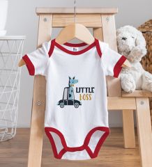 BK Kids Little Boss Tasarımlı Kırmızı Bebek Body Zıbın-1