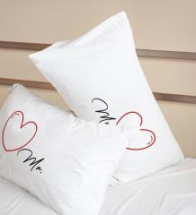 BK Gift Sevgili Tasarımlı Pamuklu 2’li Yastık Kılıfı Seti-10 50x70cm , Sevgiliye Hediye, Ev Hediyesi, Tasarım Ev Tekstili