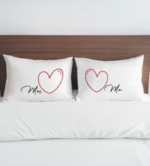 BK Gift Sevgili Tasarımlı Pamuklu 2’li Yastık Kılıfı Seti-10 50x70cm , Sevgiliye Hediye, Ev Hediyesi, Tasarım Ev Tekstili