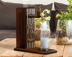 BK Gift Kişiye Özel Kabartma İsimli Musluklu Ceviz Ahşap Rakı Standı, Rakı Çeşmesi, Doğum Günü Hediyesi, Ev Hediyesi, İçecek Dispenseri-2