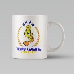 Kişiye Özel Yavru Kanarya Tasarımlı Beyaz Kupa Bardak - 3