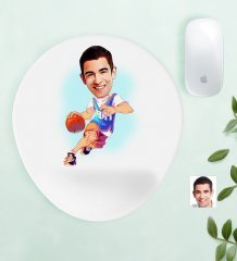 Kişiye Özel Bay Basketbolcu Karikatürlü Bilek Destekli Mouse Pad-2
