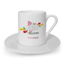 Kişiye Özel Bu Yılda Hep Gülümse Türk Kahvesi Fincanı