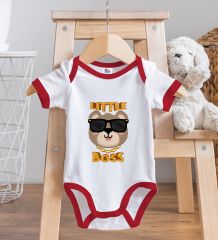 BK Kids Little Boss Tasarımlı Kırmızı Bebek Body Zıbın-3