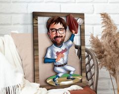 BK Gift Kişiye Özel Basketbol Karikatürlü 3D Ahşap Tablo, Sevgiliye Hediye, Arkadaşa Hediye, Yıl Dönümü Hediyesi, Doğum Günü Hediyesi-1