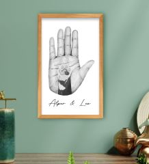 BK Gift Kişiye Özel İsimli Siyah Beyaz El ve Pati Tasarımlı Ahşap Çerçeveli Tablo-1 40x25cm, Ev Dekorasyonu, Arkadaşa Hediye