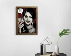 BK Home Türkan Teyze Tasarımlı Doğal Masif Ahşap Çerçeveli Tablo 45x65cm-38